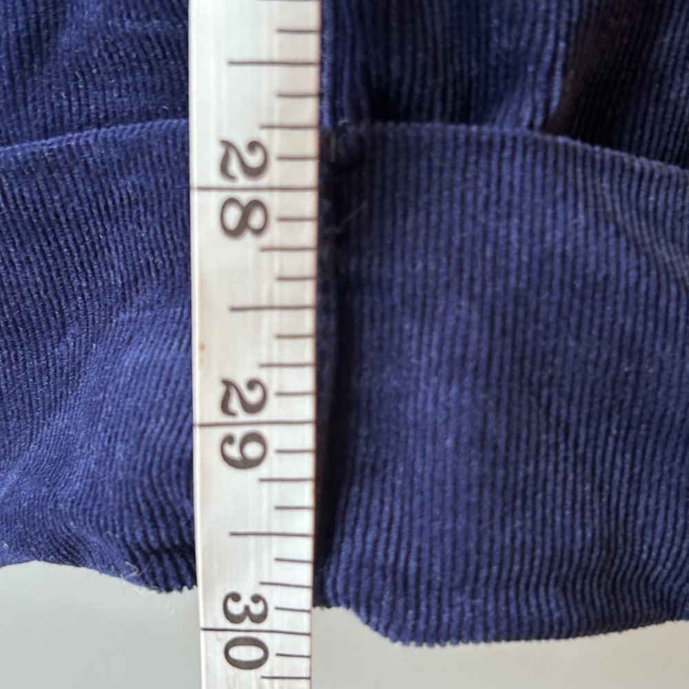 Mother The Big-League Prep‎ Cuff Heel Corduroy Pants Navy Blue Wide Leg - Picture 6 of 11